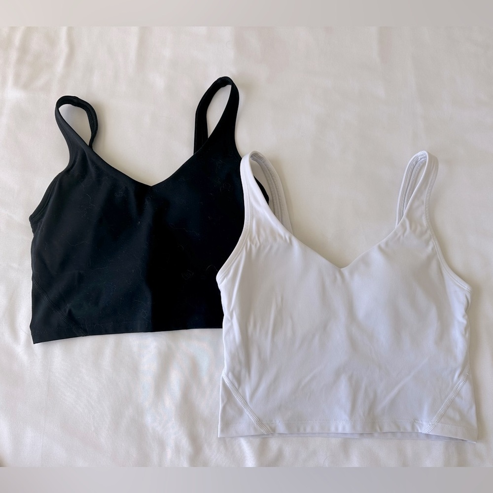 TWO Lemedy Women Sports Bra Longline Crop Tank Top Padded Workout Running Yoga